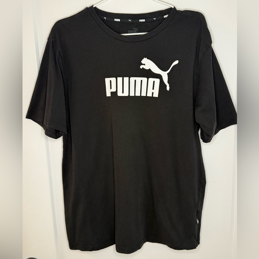 Puma Black Short Sleeve Tee Bold Logo